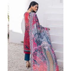 Janan Printed Lawn Embroidered  Suit 3Pcs with Cut Work Dupatta - 8