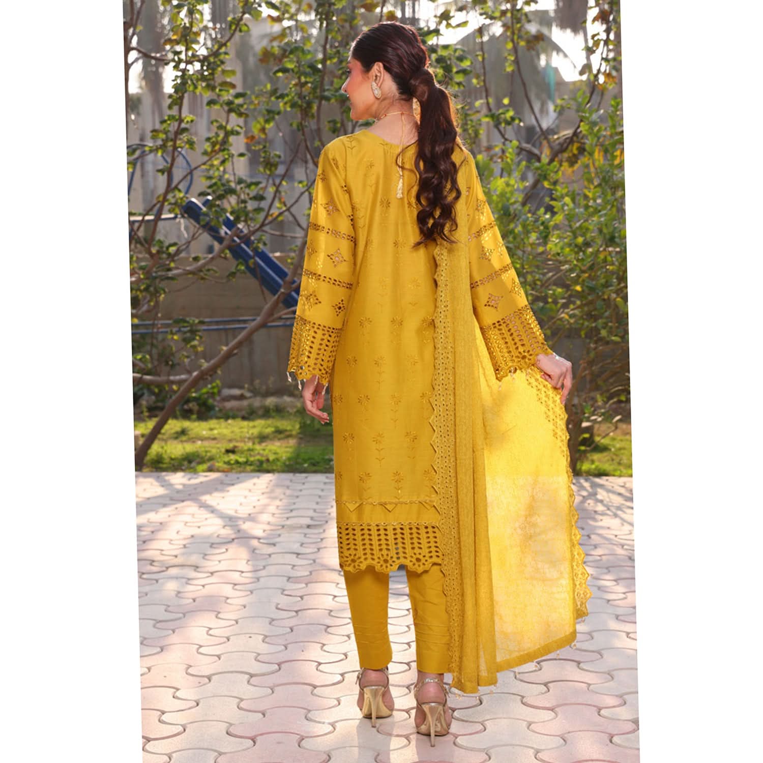 Summer Vibes By Dr. Haris Chikankari Lawn Unstitched 4 Pec Suit - 3, Women, 3Pcs Shalwar Suit, MI Creation, Chase Value