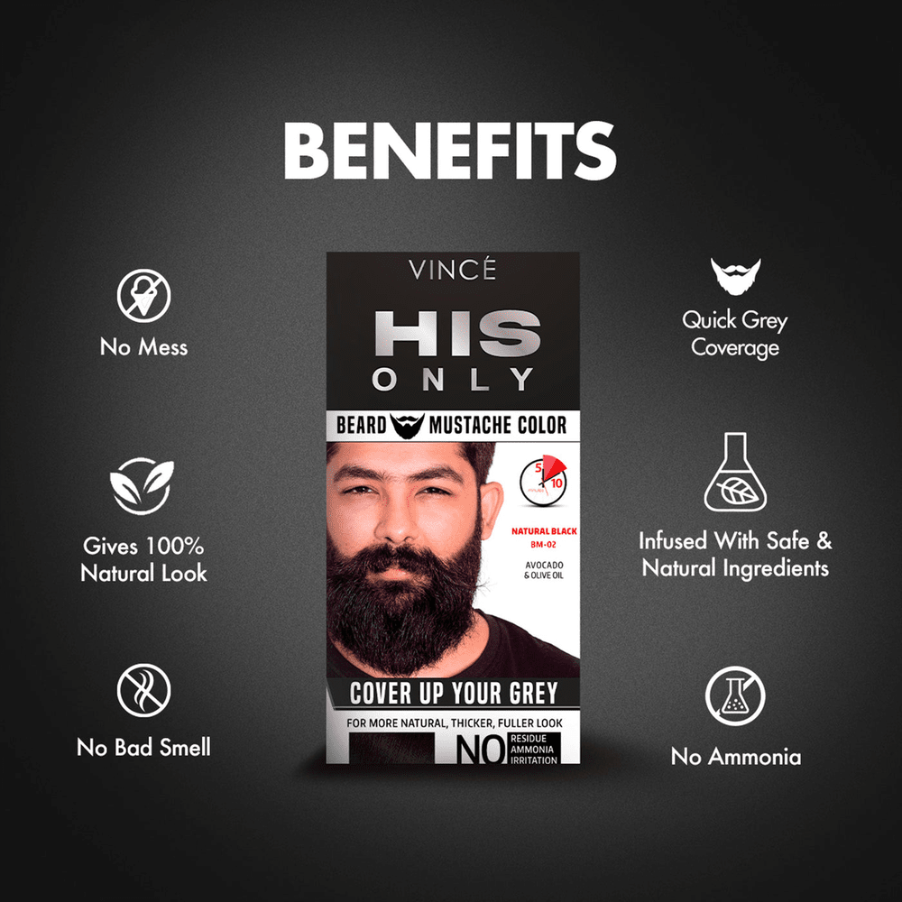 Vince His Only Beard & Mustache Color - 50 ml, Hair Color, Vince, Chase Value