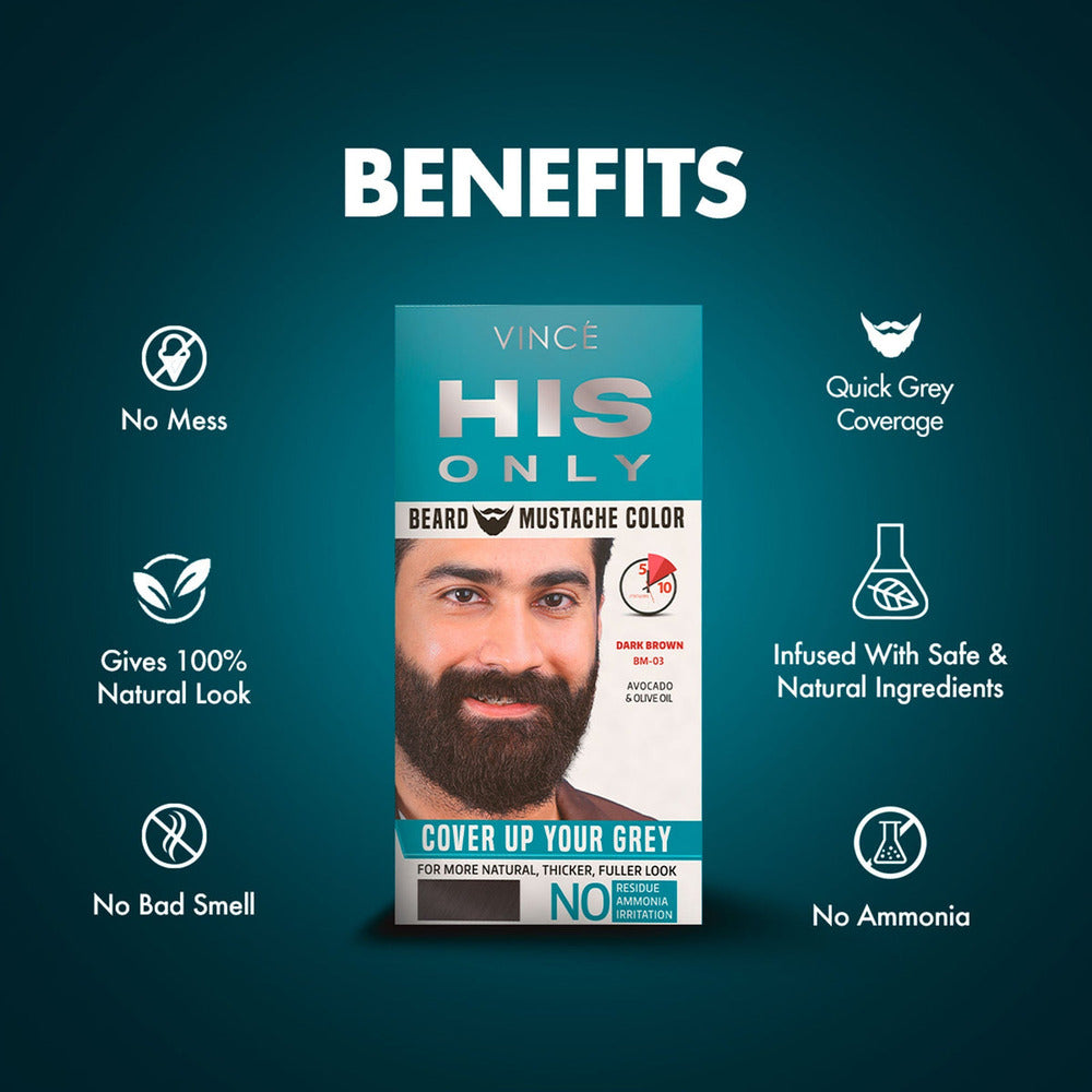 Vince His Only Beard & Mustache Color - 50 ml, Hair Color, Vince, Chase Value