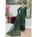Schick Koel Viscose Schiffli Boring Embroidered Unstitched Suit With Fancy Dupatta - 3, Women, 3Pcs Shalwar Suit, MI Creation, Chase Value