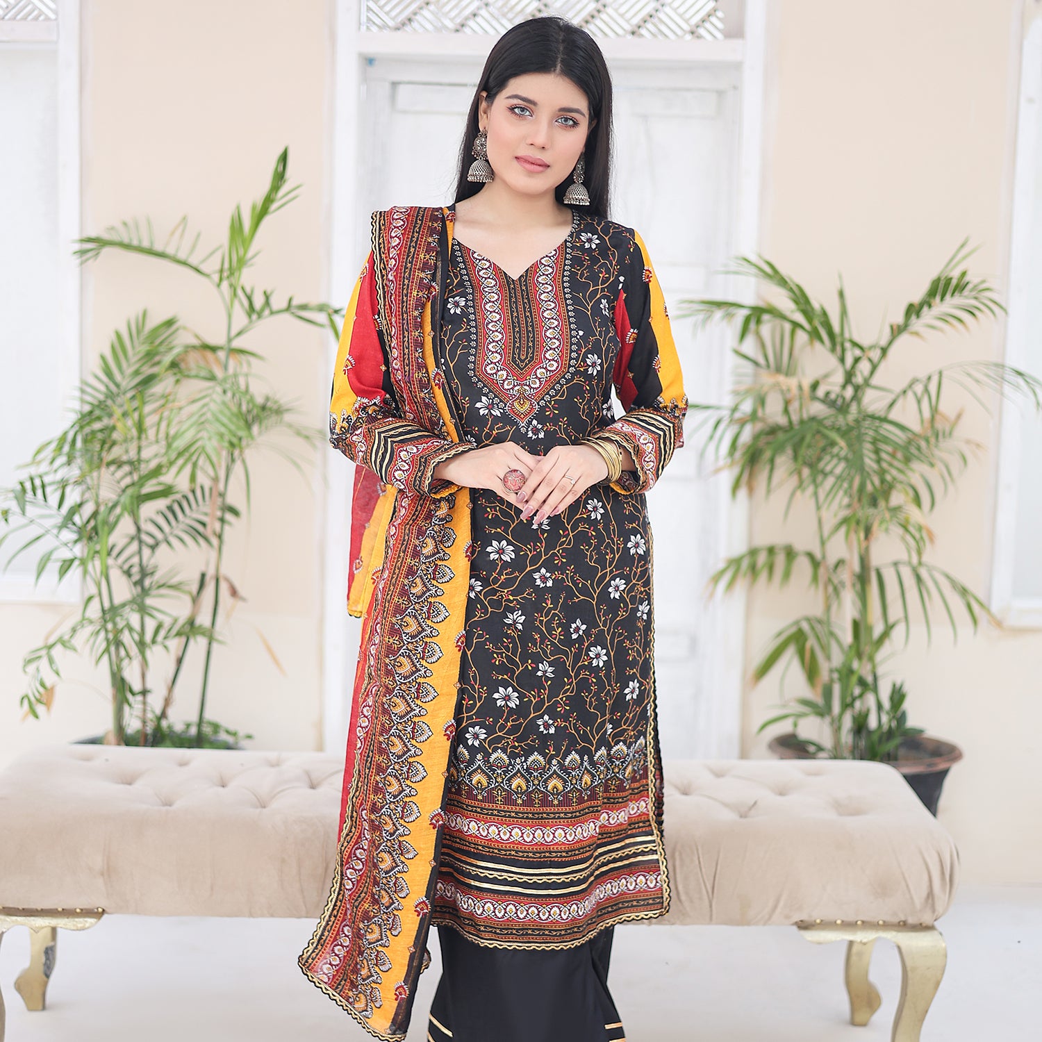 Laiba By SN Cloth Printed Unstitched 3 Pcs Suit - 7, Women, 3Pcs Shalwar Suit, SN Cloth, Chase Value