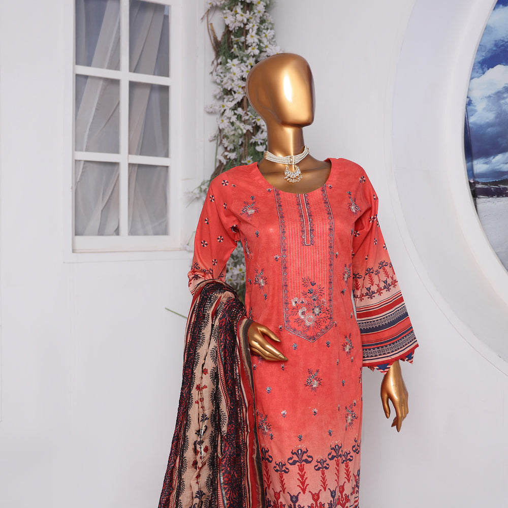 Needle Wonder By Dr. Haris Printed & Embroidered Lawn Unstitched 3Pcs Suit - 5, Women, 3Pcs Shalwar Suit, MI Creation, Chase Value