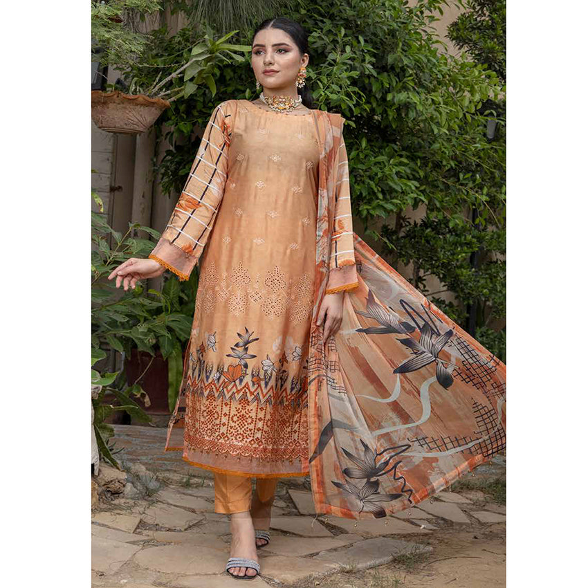 Schick Tulsi Chikankari Embroidered Un-stitched 3pcs Suit - 5