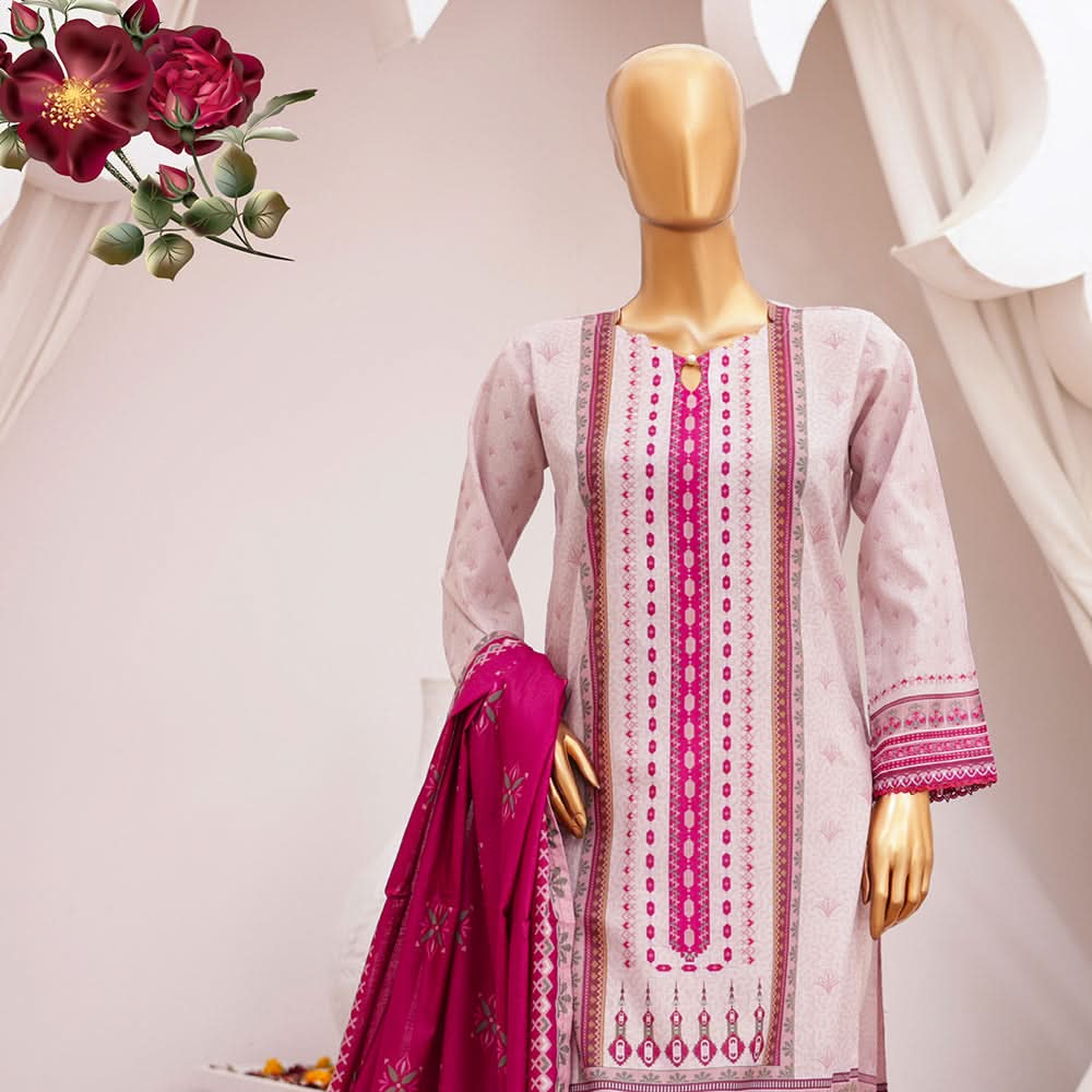 Shibra Printed Lawn Unstitched 3Pcs Suit - 4, Women, 3Pcs Shalwar Suit, Leeds Textile, Chase Value