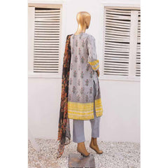 Zoha Lawn Printed Embroidered 3Pcs Suit with Bember Dupatta - 7, Women, 3Pcs Shalwar Suit, Leeds Textile, Chase Value