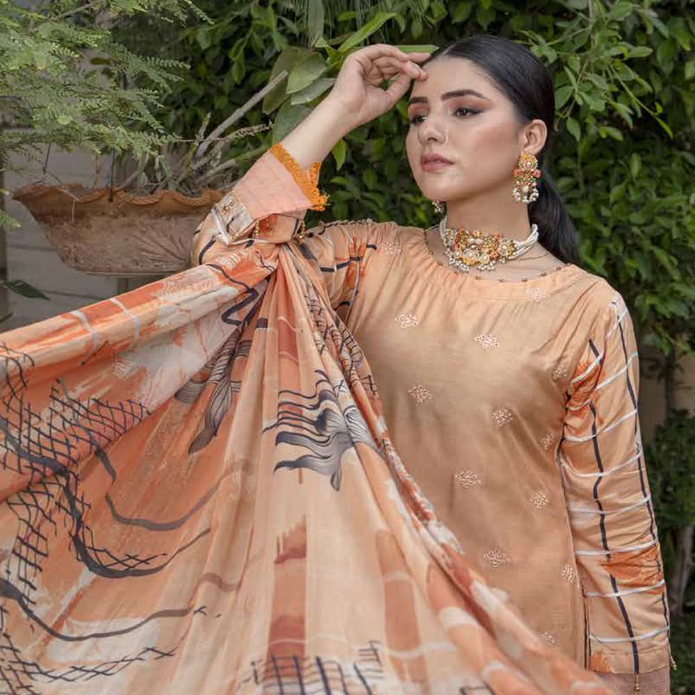 Schick Tulsi Chikankari Embroidered Un-stitched 3pcs Suit - 5, Women, 3Pcs Shalwar Suit, MI Creation, Chase Value