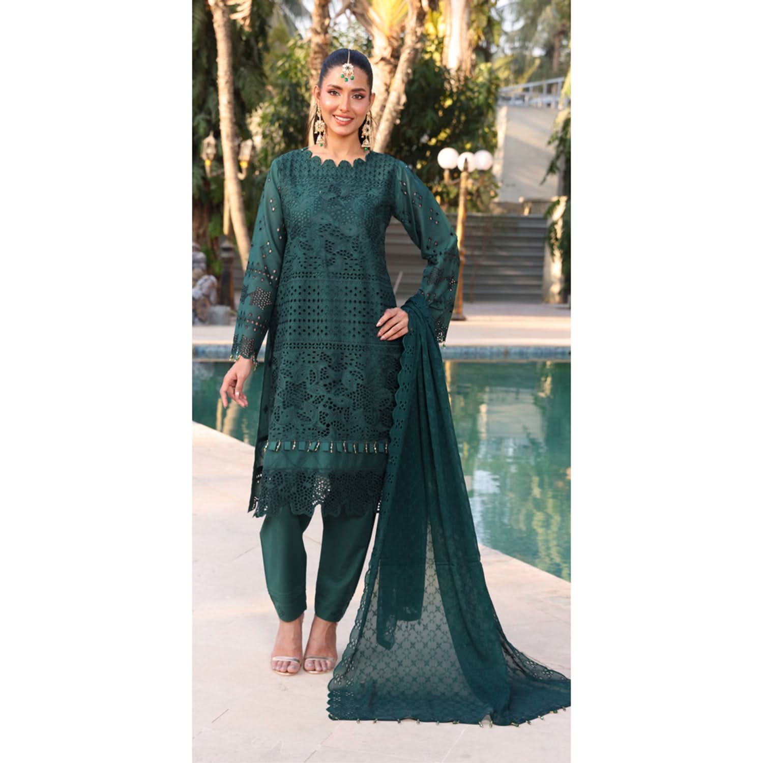 Summer Vibes By Dr. Haris Chikankari Lawn Unstitched 4 Pec Suit - 9, Women, 3Pcs Shalwar Suit, MI Creation, Chase Value