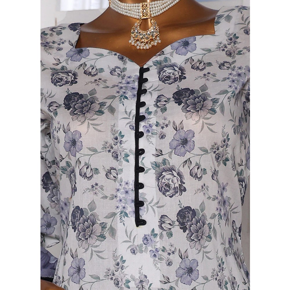 3D Daman kari By MI Creation Printed Lawn With Embroidered Unstitched 3Pcs Suit - 7, Women, 3Pcs Shalwar Suit, MI Creation, Chase Value