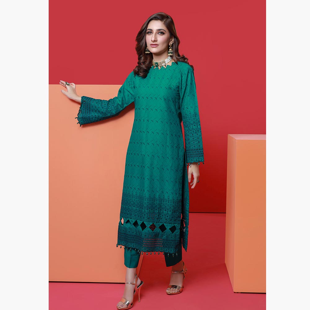 Jaza Schiffli Emroidered Lawn 2Pcs Unstitched Suit - 8, Women, 2Pcs Shalwar Suit, Mi Creation, Chase Value