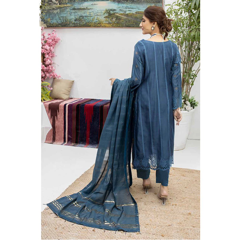 Schick Koel Viscose Schiffli Boring Embroidered Unstitched Suit With Fancy Dupatta - 8, Women, 3Pcs Shalwar Suit, MI Creation, Chase Value