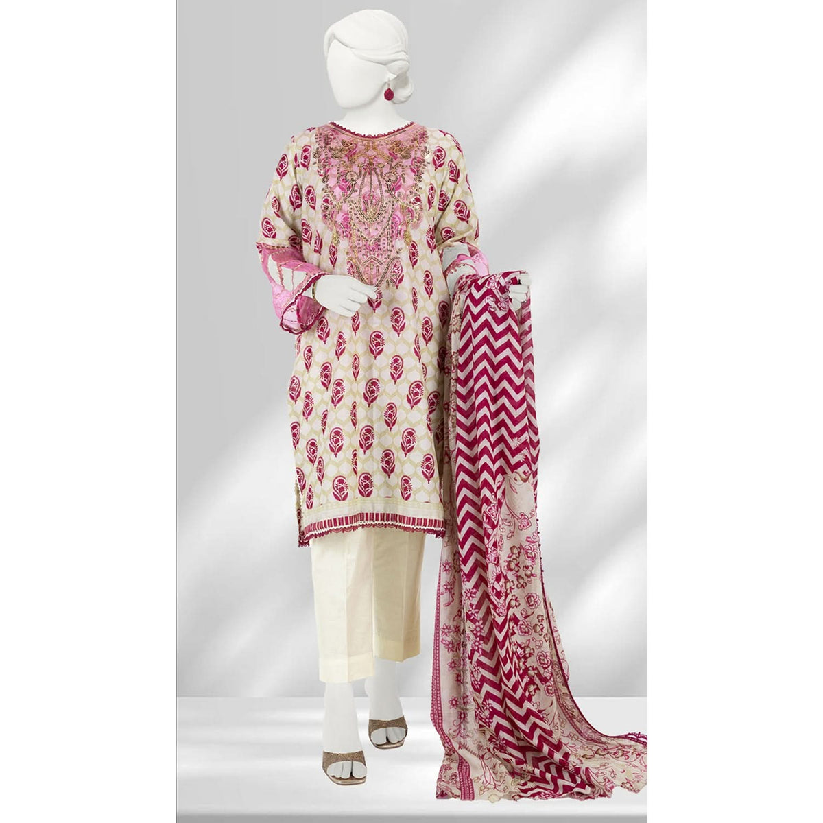Panjnad By J. Lawn Embroidered 3 Piece Unstitched - 1273-B, Women, 3Pcs Shalwar Suit, Junaid Jamshed, Chase Value