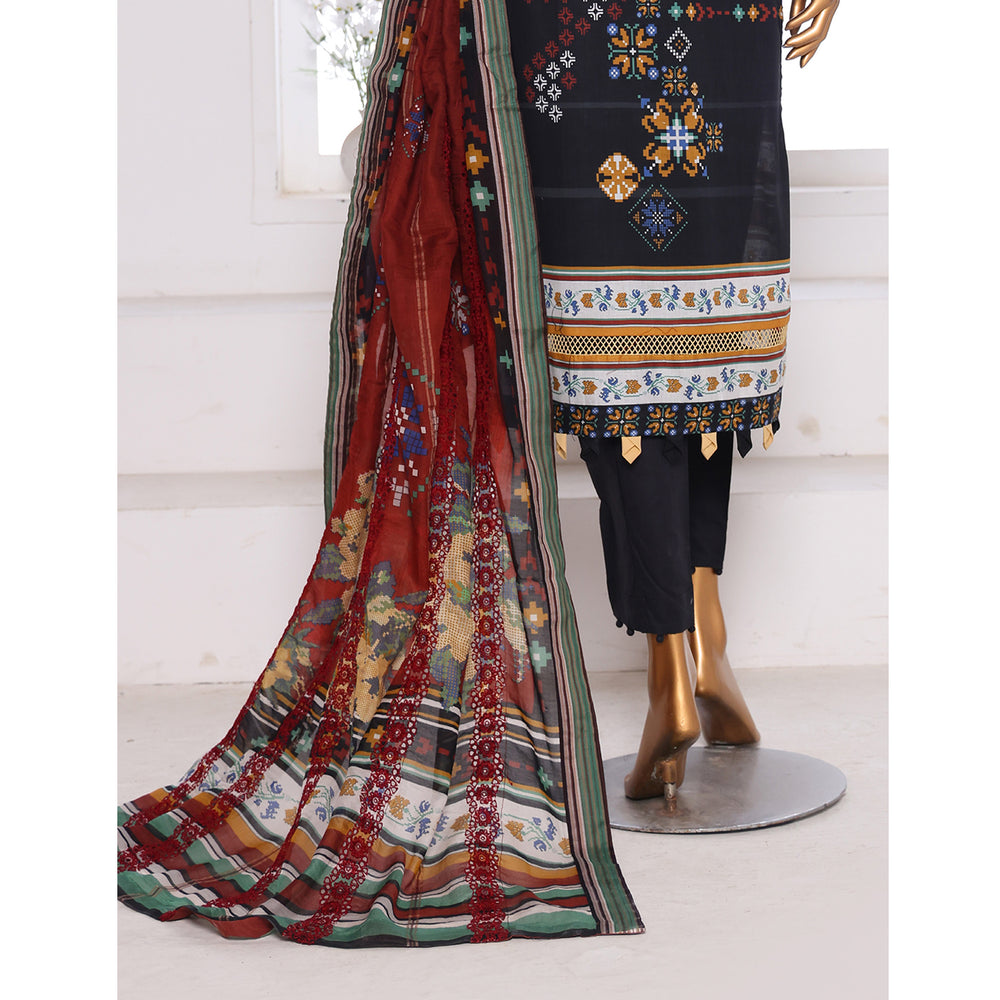 Needle Wonder By Dr. Haris Printed & Embroidered Lawn Unstitched 3Pcs Suit - 6, Women, 3Pcs Shalwar Suit, MI Creation, Chase Value