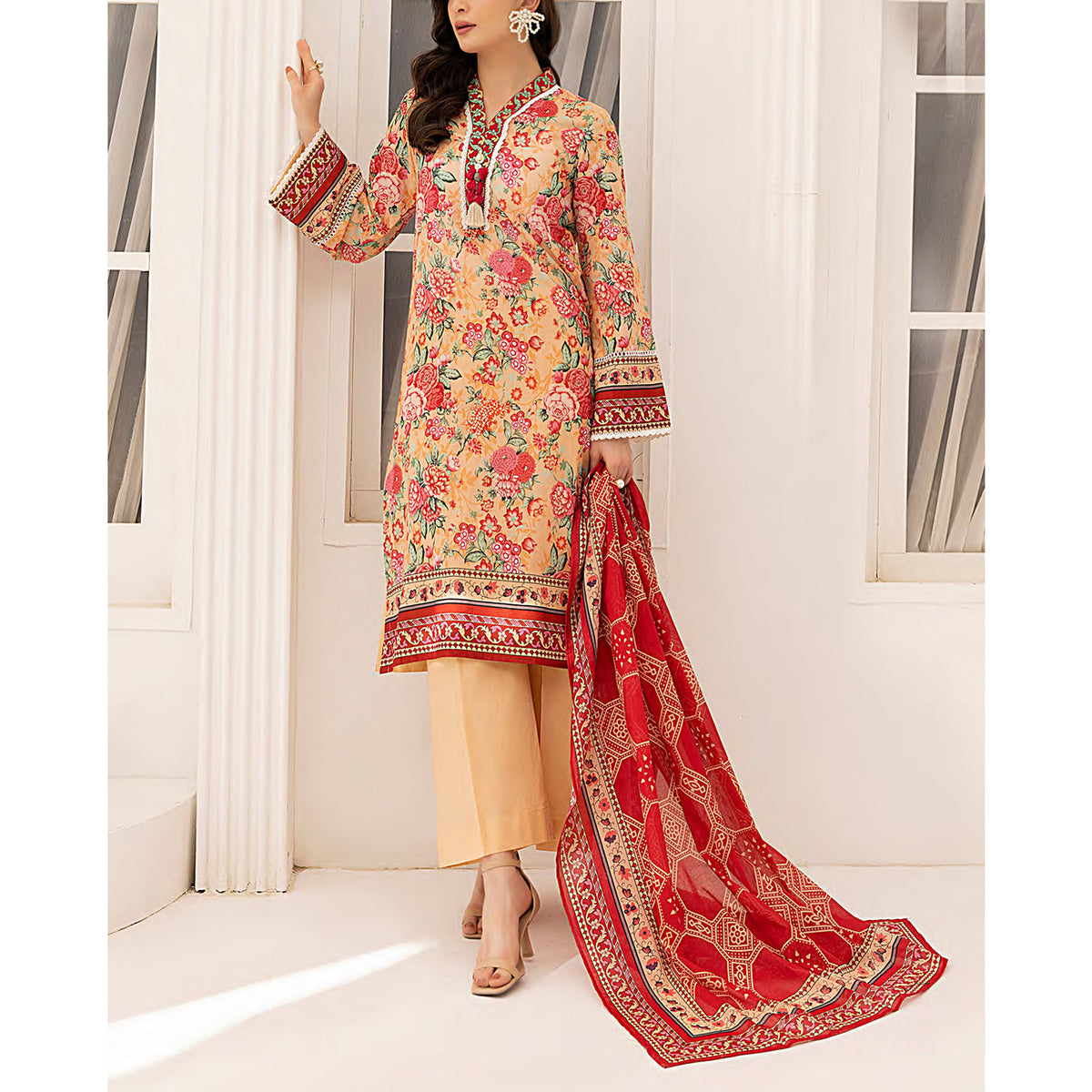 Sana & Sara Laira BY Salitex Lawn Printed Unstitched 3Pcs Suit - 76, Women, 3Pcs Shalwar Suit, Salitex, Chase Value