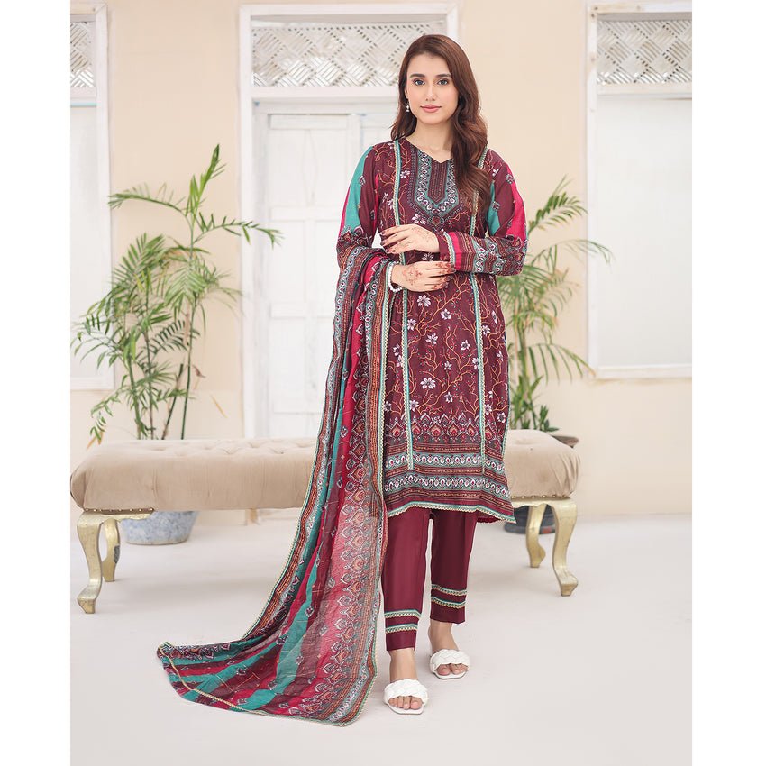 Laiba By SN Cloth Printed Unstitched 3 Pcs Suit - 8