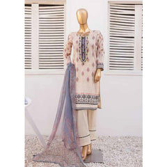 Zoha Lawn Printed Embroidered 3Pcs Suit with Bember Dupatta - 1