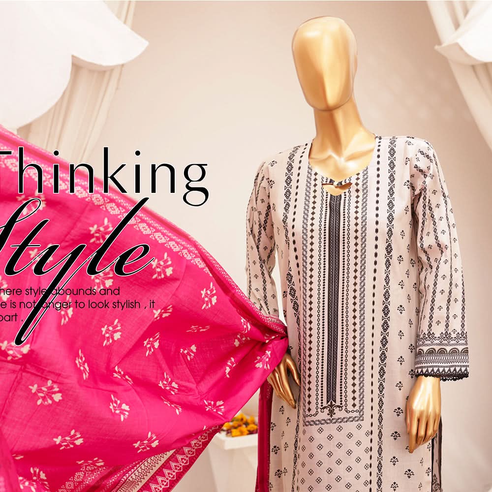 Shibra Printed Lawn Unstitched 3Pcs Suit - 7, Women, 3Pcs Shalwar Suit, Leeds Textile, Chase Value