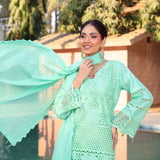 Summer Vibes By Dr. Haris Chikankari Lawn Unstitched 4 Pec Suit - 4, Women, 3Pcs Shalwar Suit, MI Creation, Chase Value