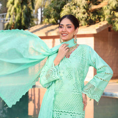 Summer Vibes By Dr. Haris Chikankari Lawn Unstitched 4 Pec Suit - 4