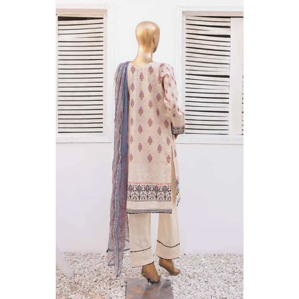 Zoha Lawn Printed Embroidered 3Pcs Suit with Bember Dupatta - 1, Women, 3Pcs Shalwar Suit, Leeds Textile, Chase Value