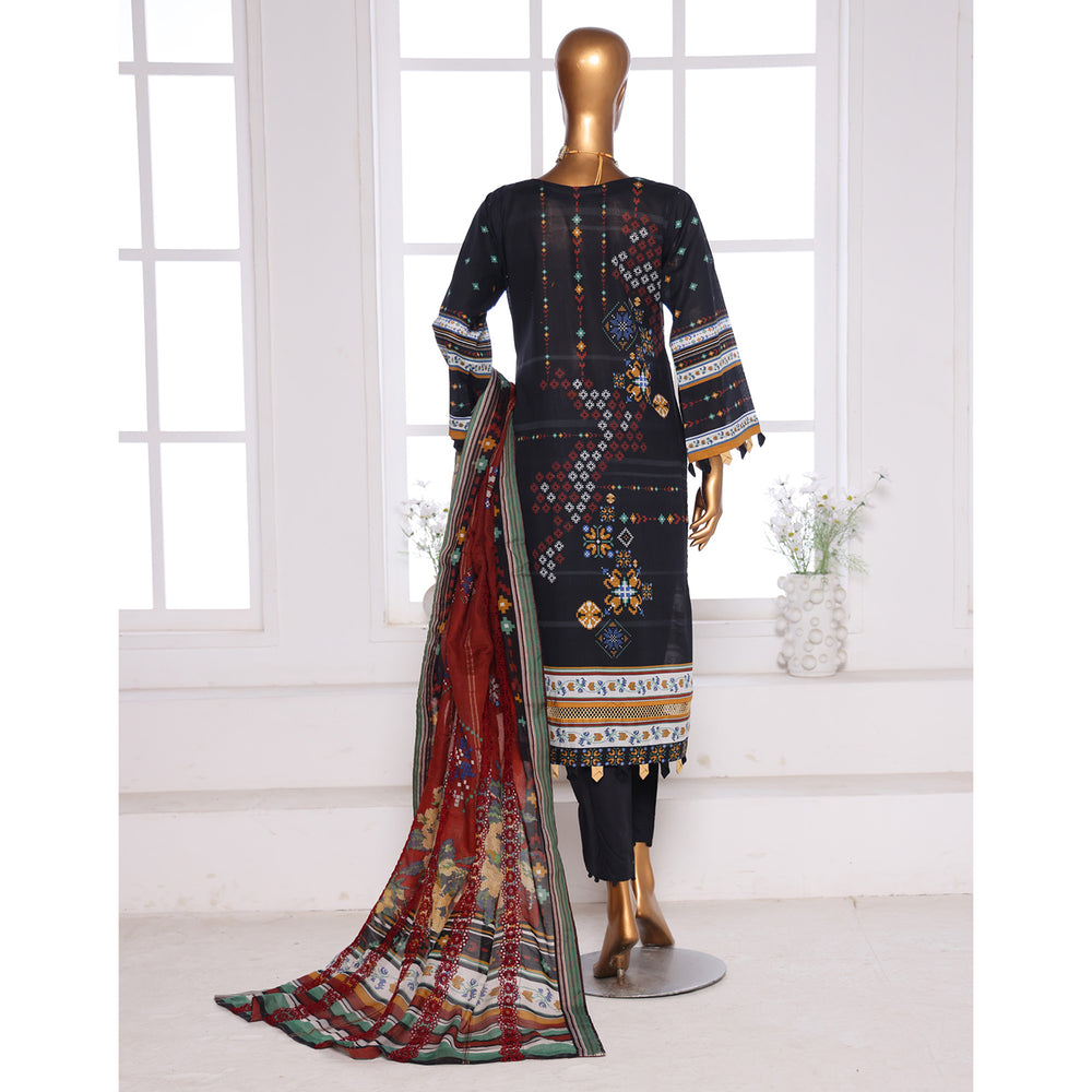 Needle Wonder By Dr. Haris Printed & Embroidered Lawn Unstitched 3Pcs Suit - 6, Women, 3Pcs Shalwar Suit, MI Creation, Chase Value