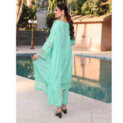 Summer Vibes By Dr. Haris Chikankari Lawn Unstitched 4 Pec Suit - 4