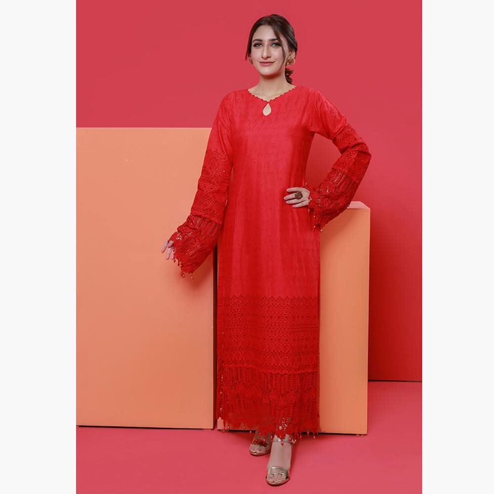 Jaza Schiffli Emroidered Lawn 2Pcs Unstitched Suit - 9, Women, 2Pcs Shalwar Suit, Mi Creation, Chase Value