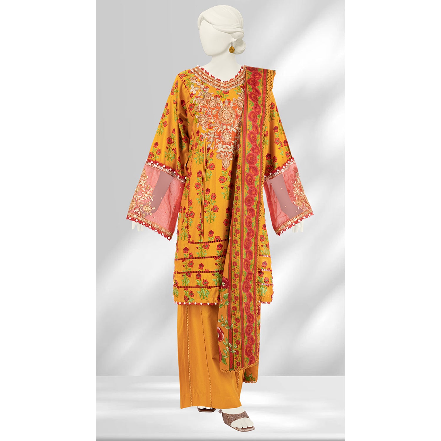Panjnad By J. Lawn Embroidered 3 Piece Unstitched - 1275-A, Women, 3Pcs Shalwar Suit, Junaid Jamshed, Chase Value