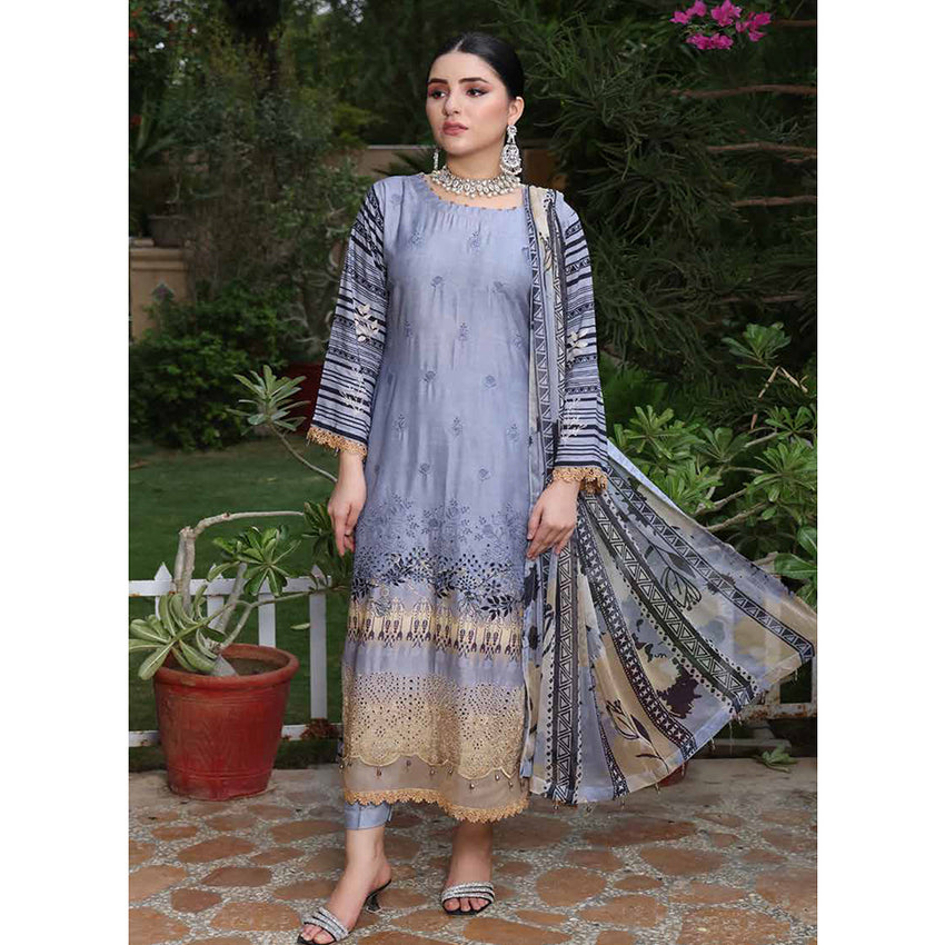 Schick Tulsi Chikankari Embroidered Un-stitched 3pcs Suit - 6