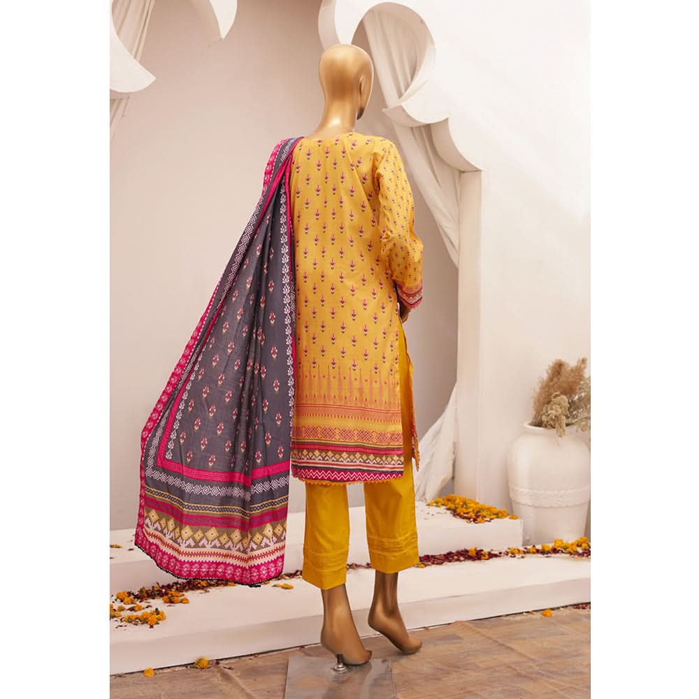 Shibra Printed Lawn Unstitched 3Pcs Suit - 6, Women, 3Pcs Shalwar Suit, Leeds Textile, Chase Value