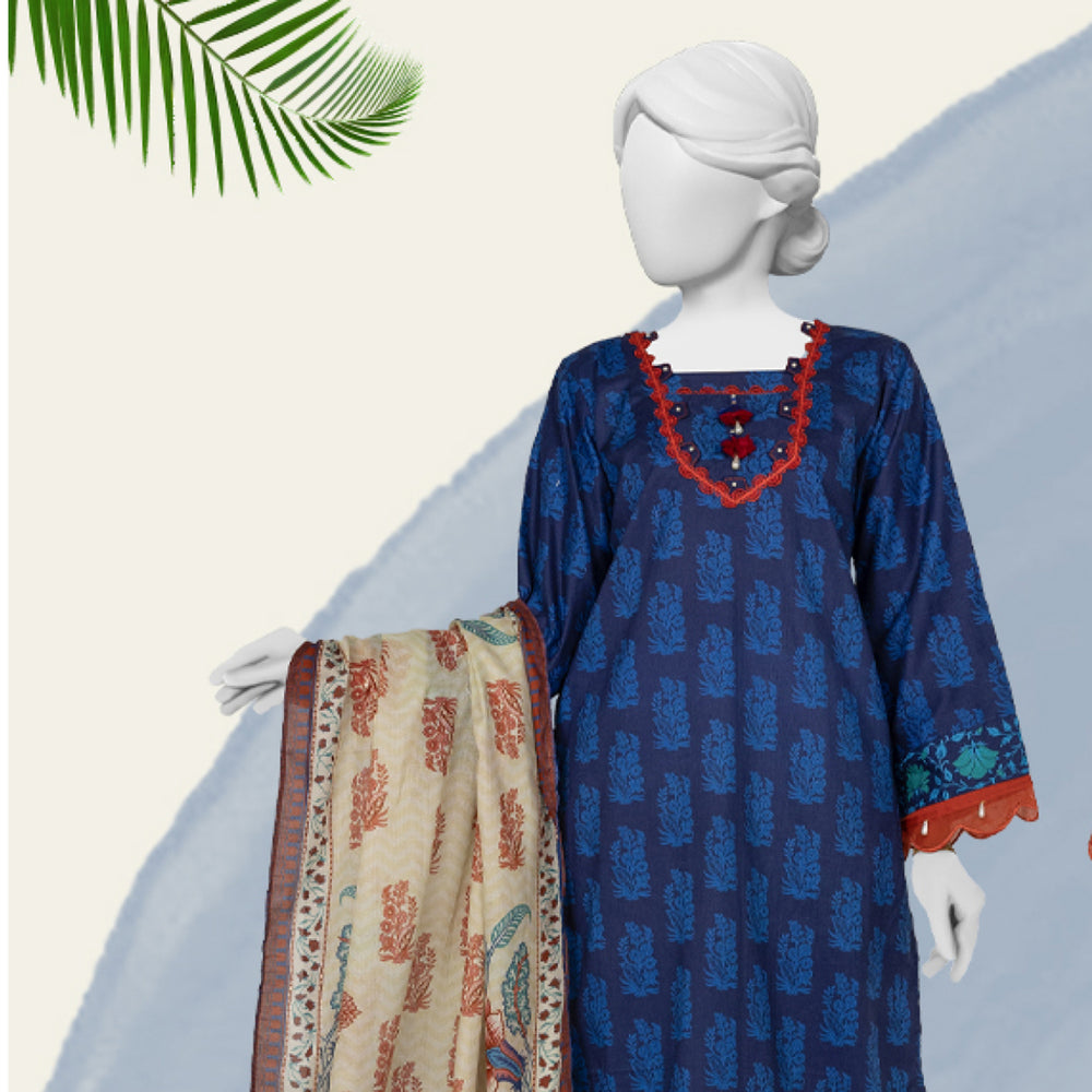 Panjnad Norah Lawn By J. Printed Unstitched 3 Pcs Suit - 241226, Women, 3Pcs Shalwar Suit, Chase Value, Chase Value