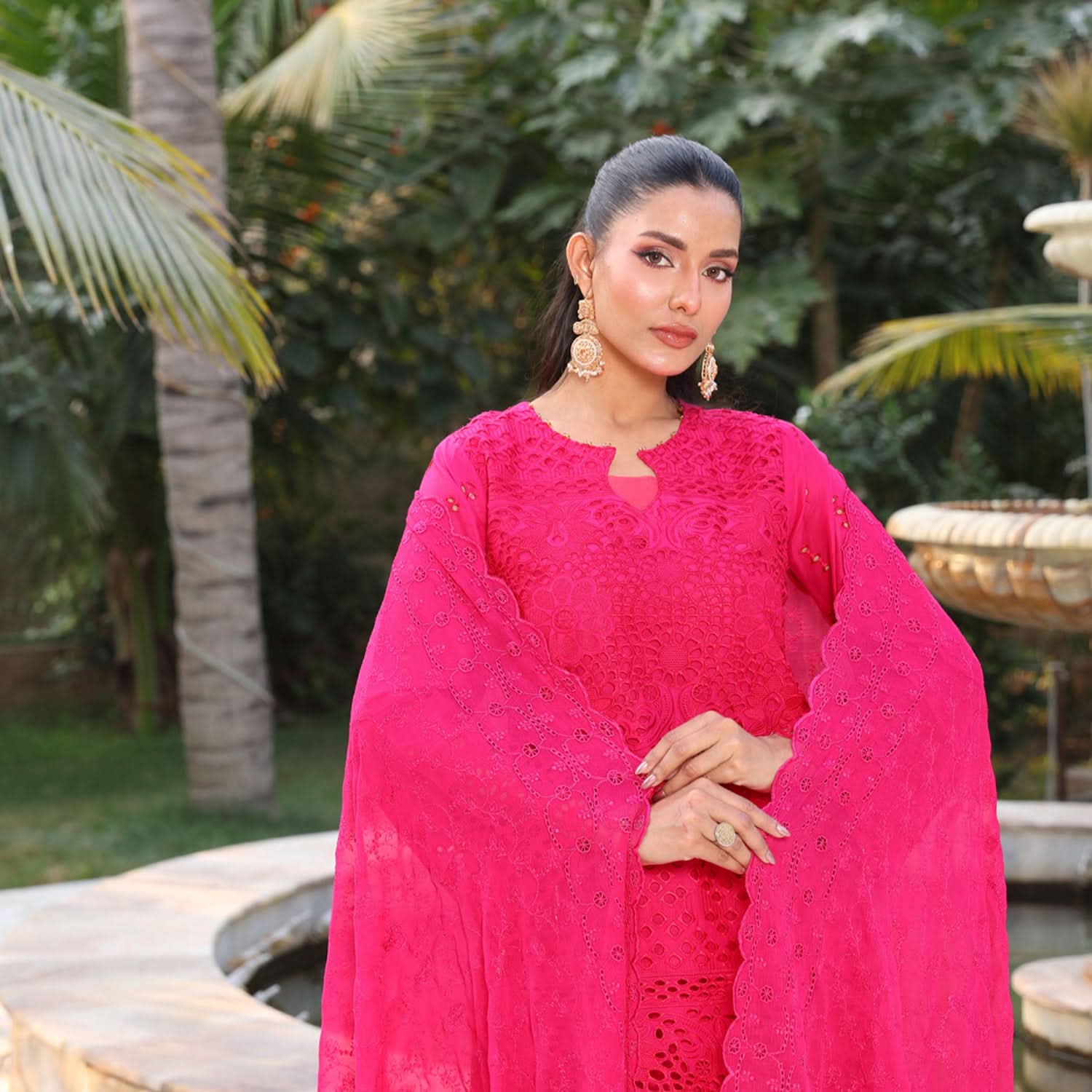 Summer Vibes By Dr. Haris Chikankari Lawn Unstitched 4 Pec Suit - 10, Women, 3Pcs Shalwar Suit, MI Creation, Chase Value