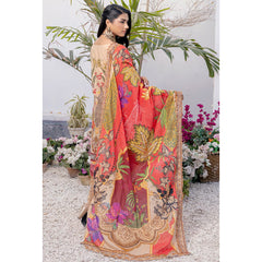 Janan Printed Lawn Embroidered  Suit 3Pcs with Cut Work Dupatta - 9