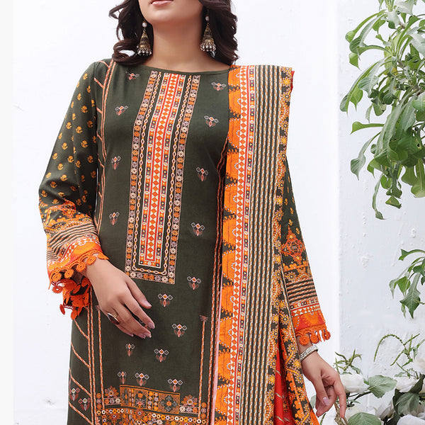 Jhalak Linen Printed Unstitched 3Pcs Suit - 9, Women, 3Pcs Shalwar Suit, VS Textiles, Chase Value