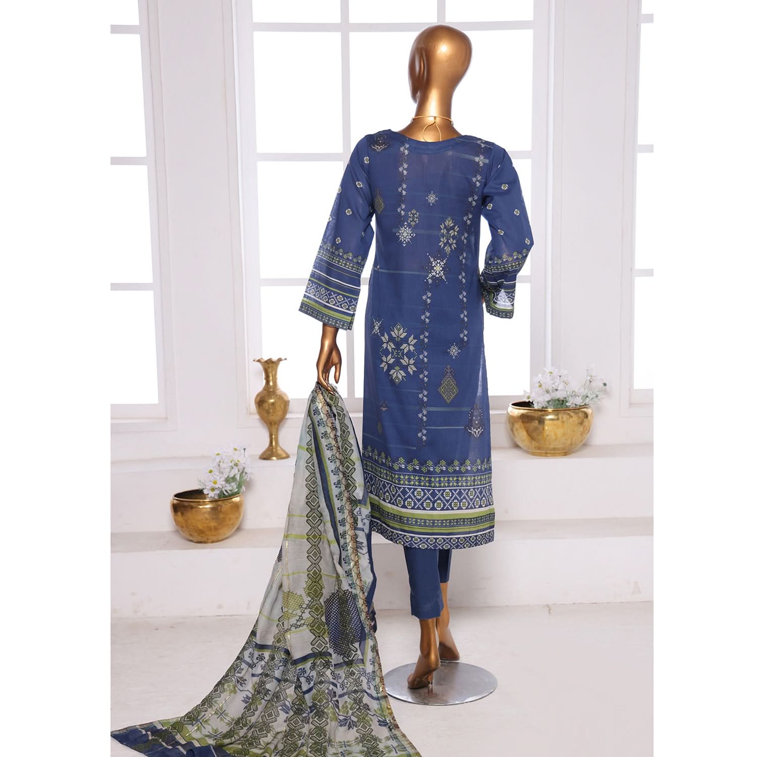 Needle Wonder By Dr. Haris Printed & Embroidered Lawn Unstitched 3Pcs Suit - 2, Women, 3Pcs Shalwar Suit, MI Creation, Chase Value