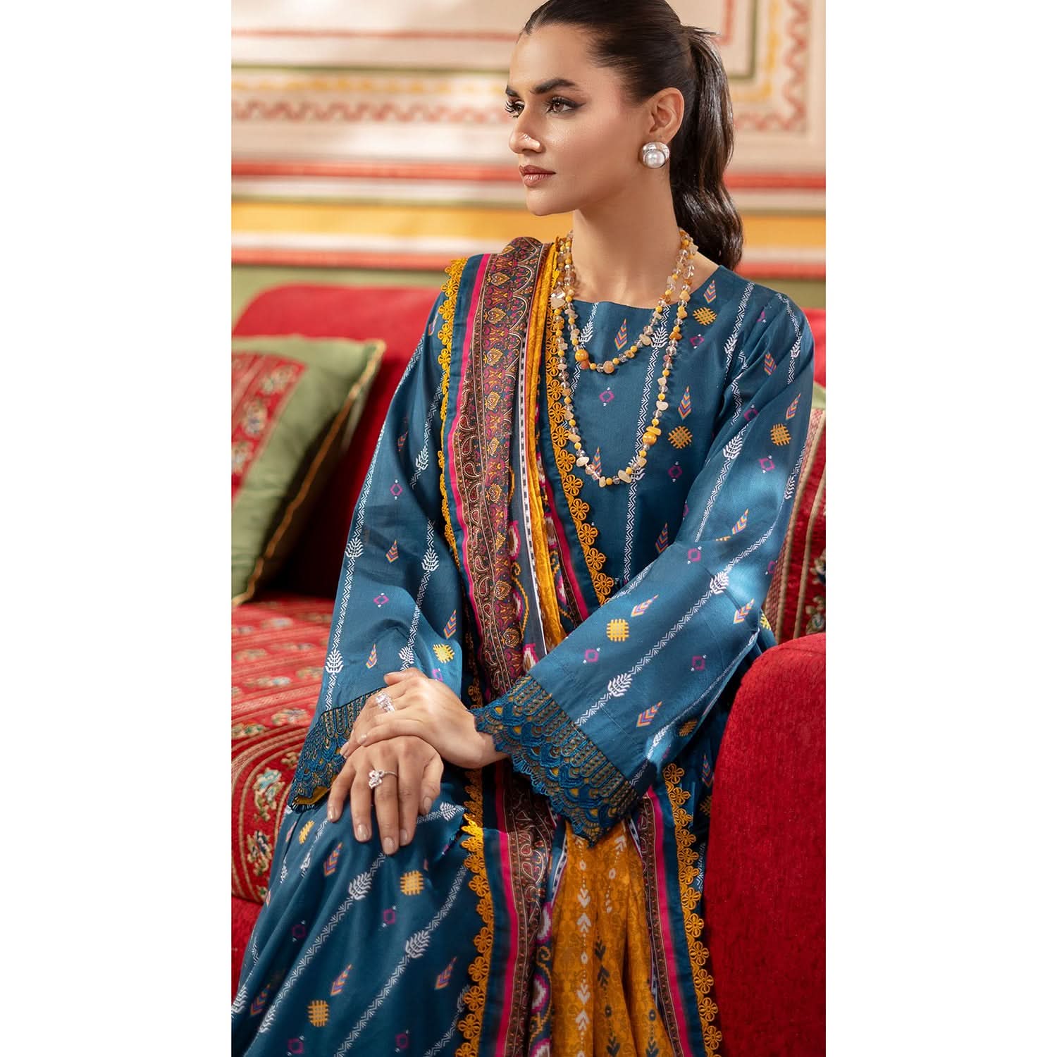 Colors Identic Separates By Al Zohaib Digital Printed 3 Pcs Suit - 9, Women, 3Pcs Shalwar Suit, Al-Zohaib Textiles, Chase Value