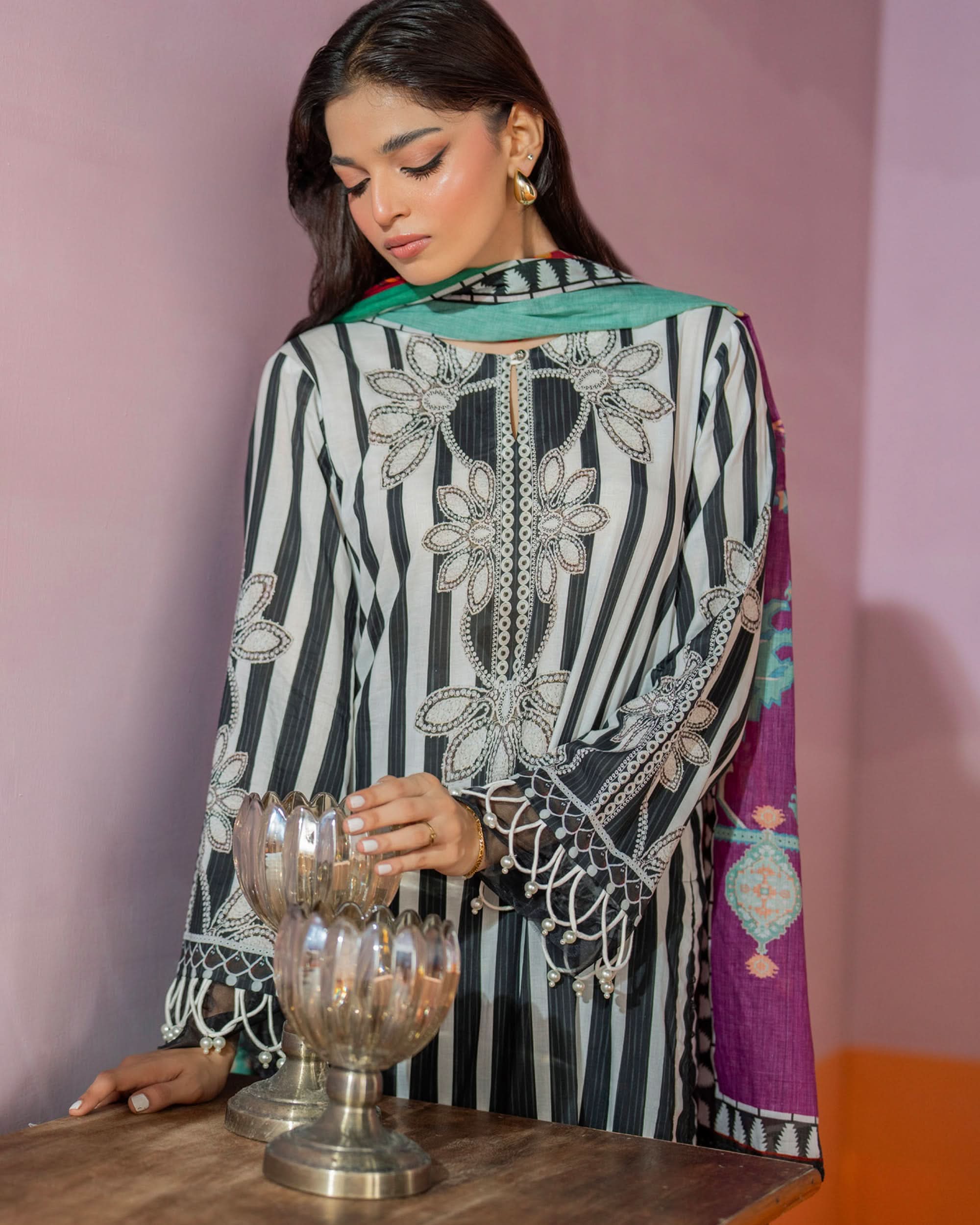 Salina Women’s 3PC Printed Suit-9, Women, 3Pcs Shalwar Suit, Chase Value, Chase Value