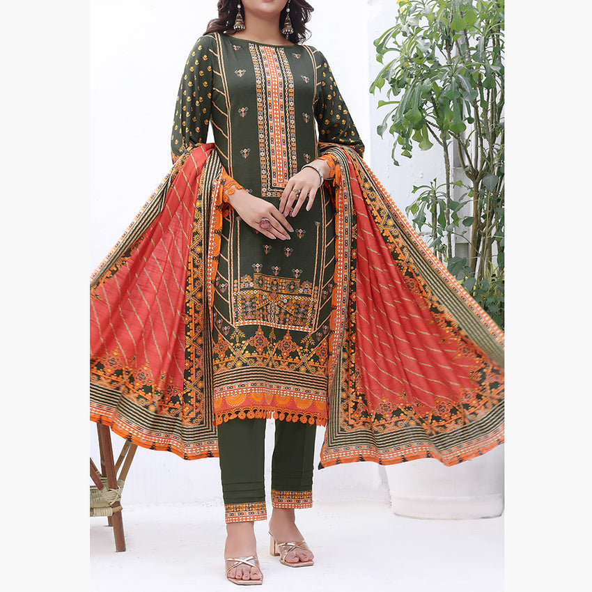 Jhalak Linen Printed Unstitched 3Pcs Suit - 9, Women, 3Pcs Shalwar Suit, VS Textiles, Chase Value