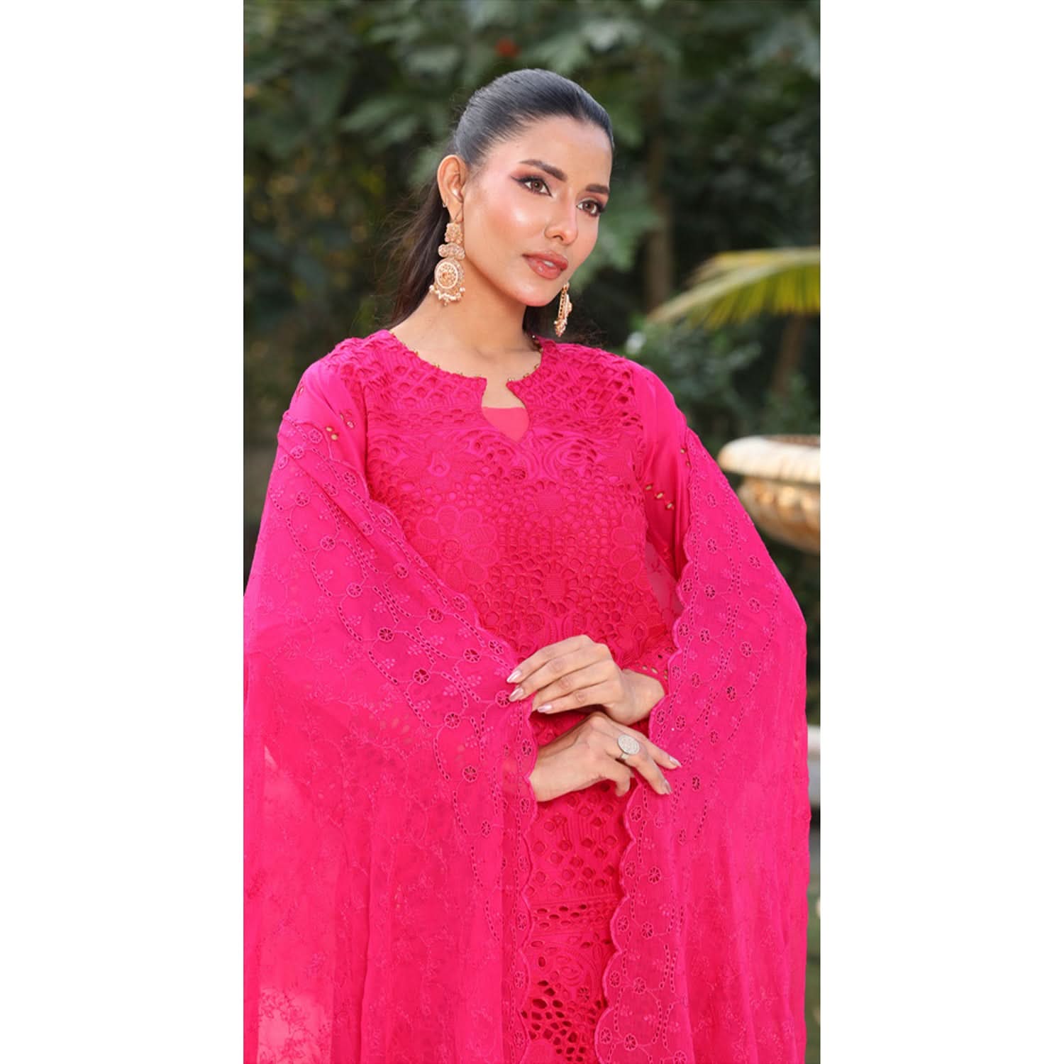 Summer Vibes By Dr. Haris Chikankari Lawn Unstitched 4 Pec Suit - 10, Women, 3Pcs Shalwar Suit, MI Creation, Chase Value