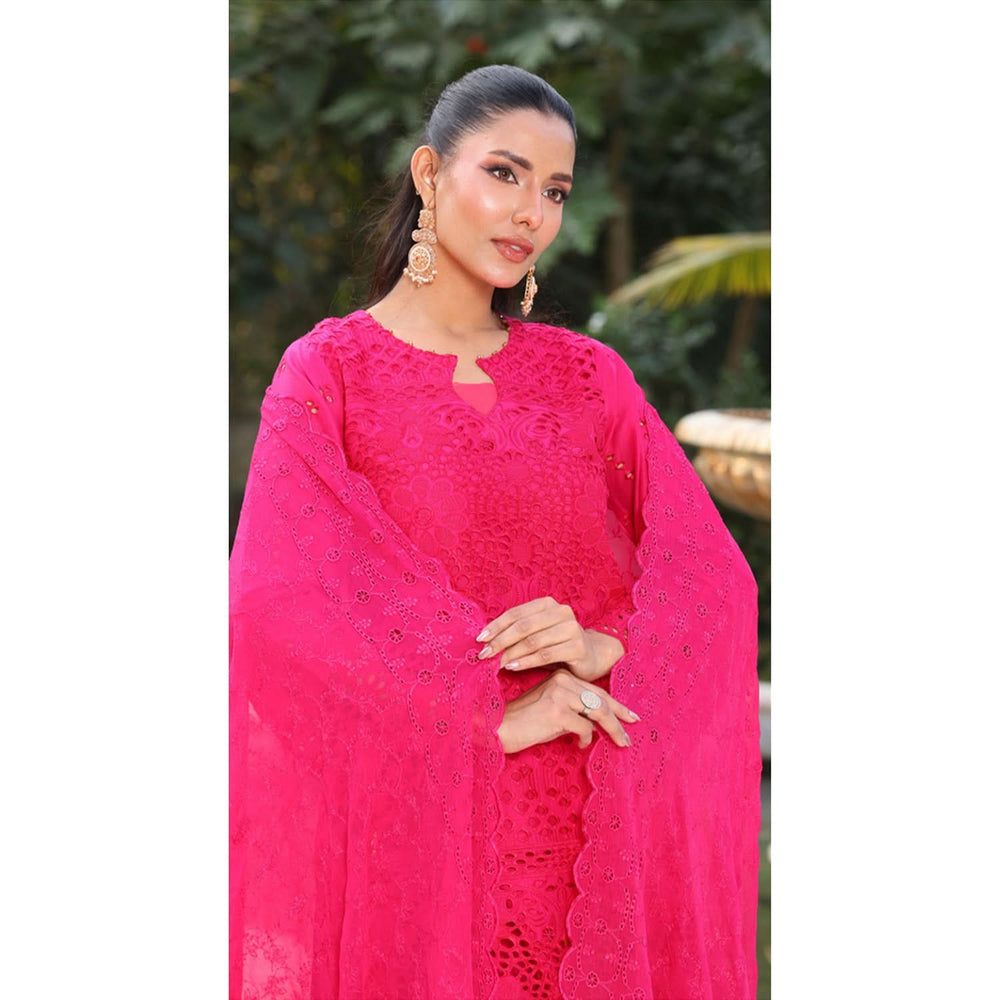 Summer Vibes By Dr. Haris Chikankari Lawn Unstitched 4 Pec Suit - 10, Women, 3Pcs Shalwar Suit, MI Creation, Chase Value