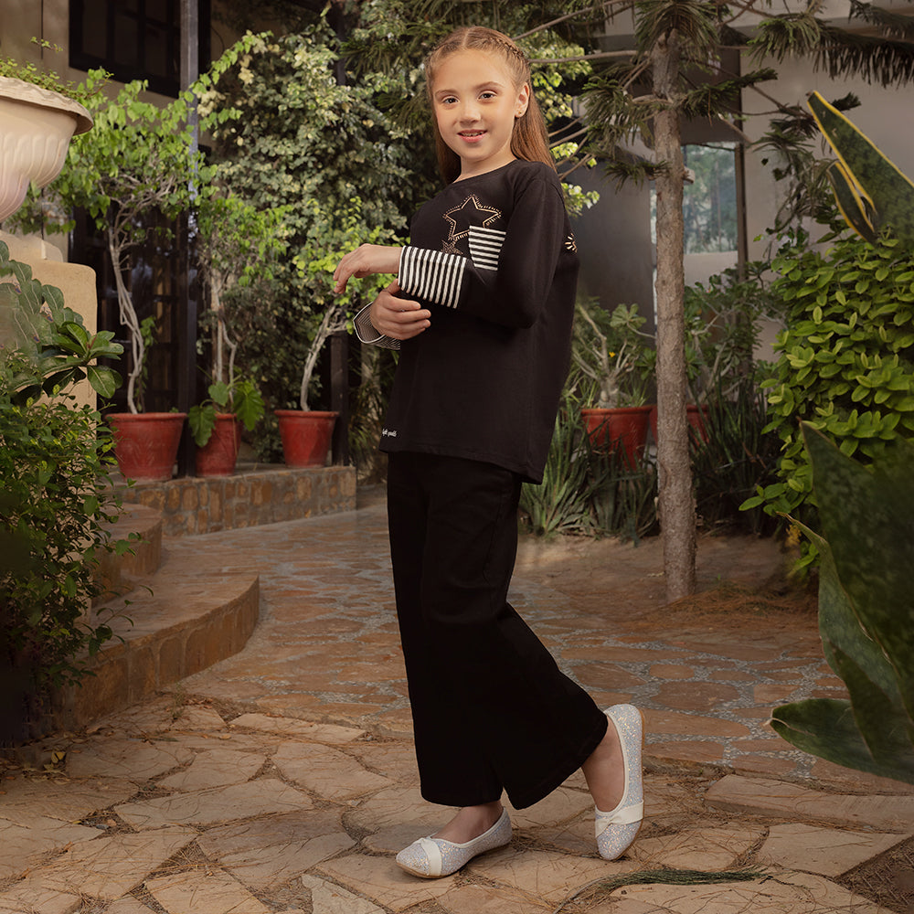 Eminent Girls Full Sleeves T-Shirt - Black, Girls T-Shirts, Eminent, Chase Value