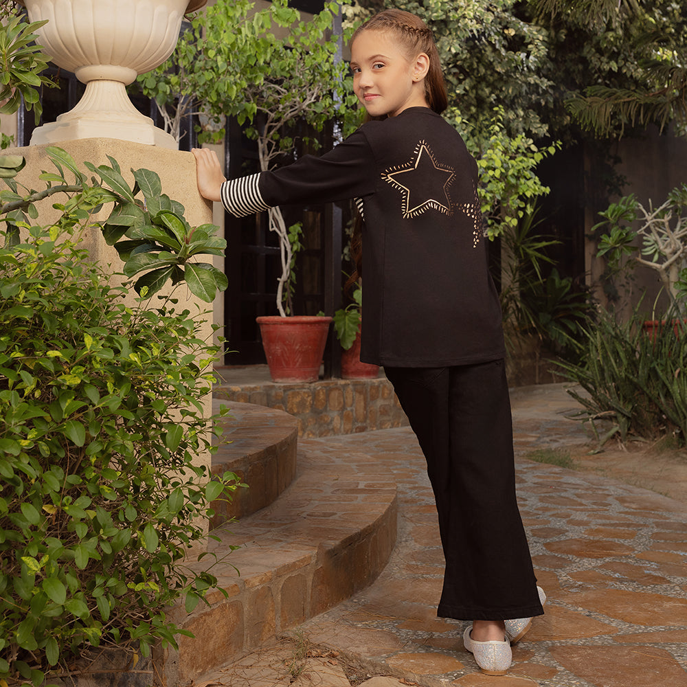 Eminent Girls Full Sleeves T-Shirt - Black, Girls T-Shirts, Eminent, Chase Value