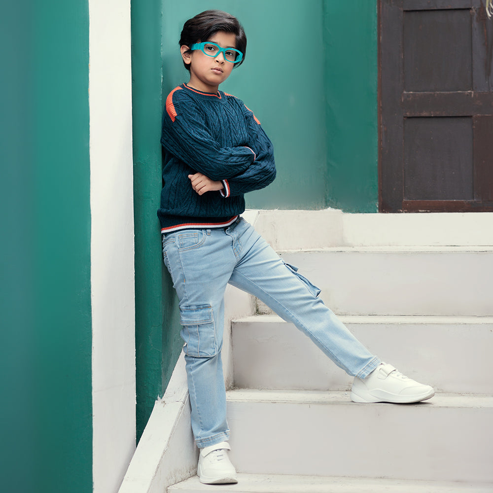 Eminent Boys Full Sleeve Sweater - Teal, Boys Sweaters, Eminent, Chase Value