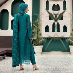 Eminent Women's Viscose Embroidered Unstitched Suit With Fancy Dupatta - Green