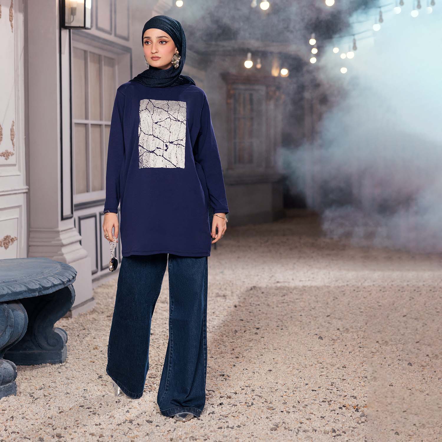 Eminent Women's Full Sleeves T-Shirt - Mid Blue, Women T-Shirts & Tops, Eminent, Chase Value