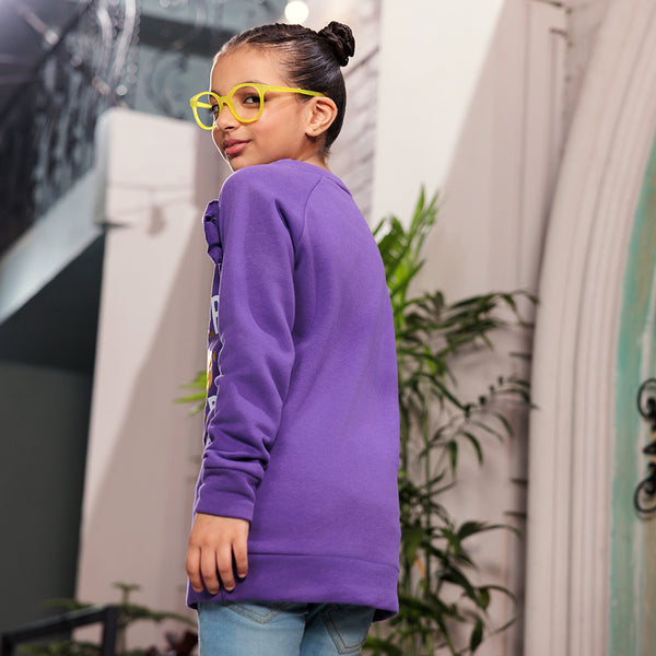 Eminent Girls Full Sleeves Sweat Shirt - Purple