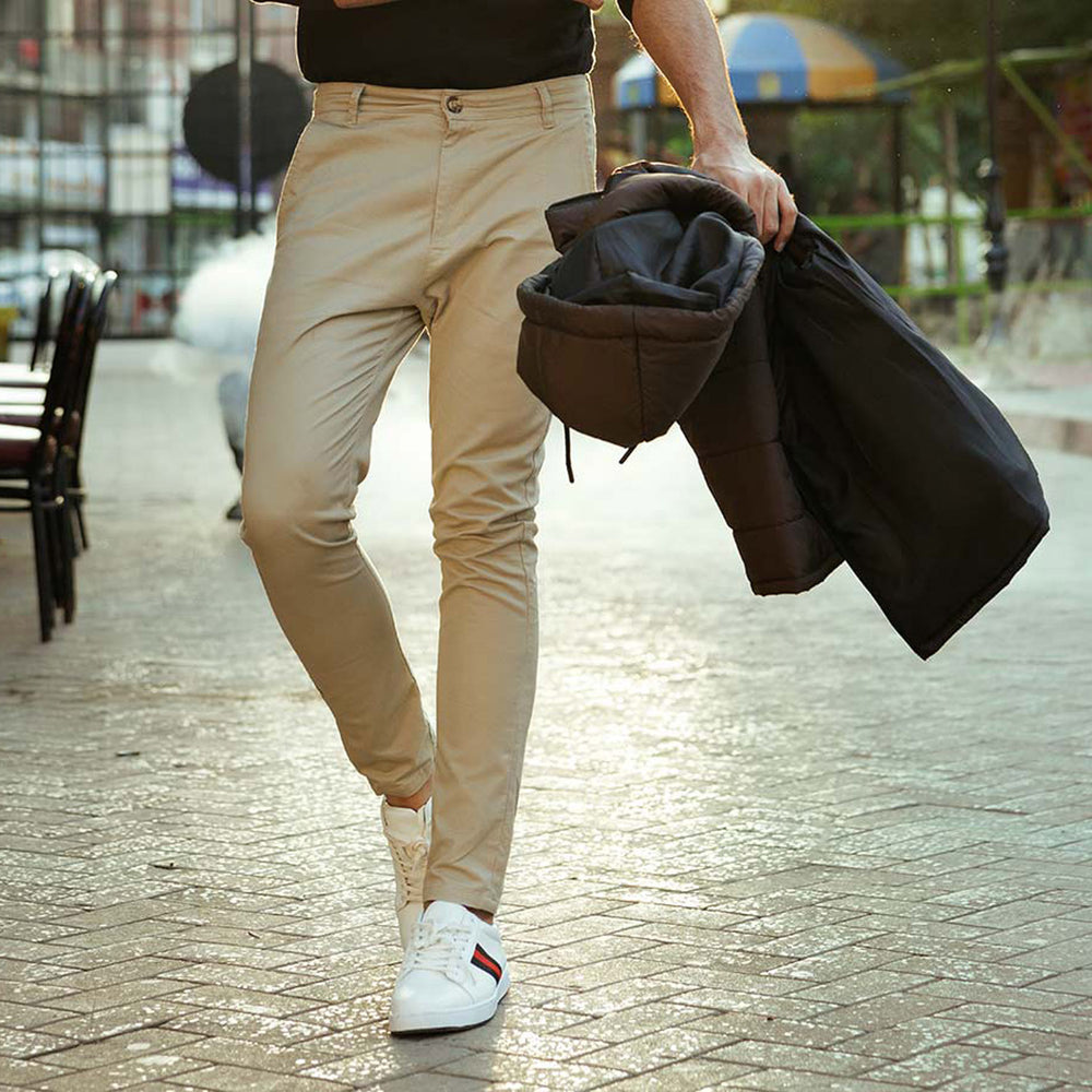 Men's Casual Cotton Pant - Khaki, Men's Formal Pants, Chase Value, Chase Value