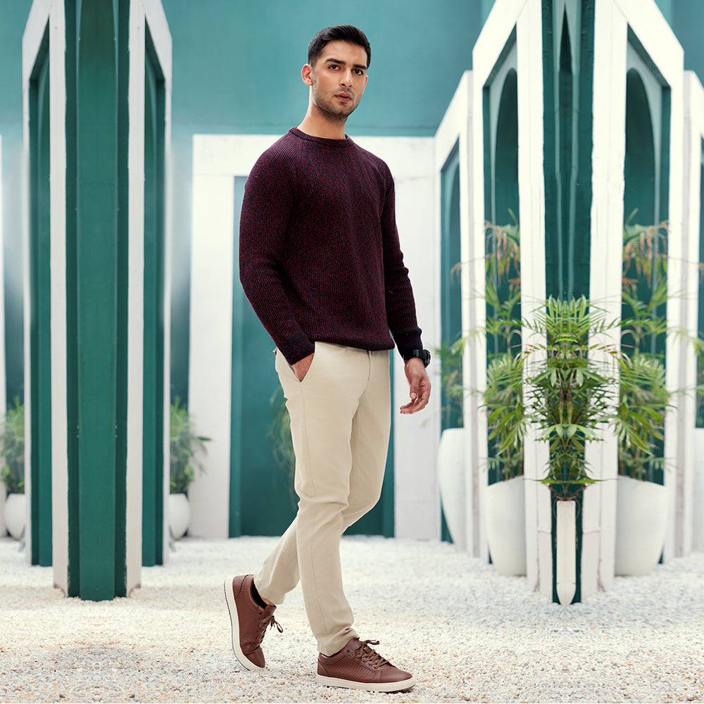 Eminent Men's Full Sleeves Sweater - Maroon, Men's Sweater & Sweat Shirts, Eminent, Chase Value