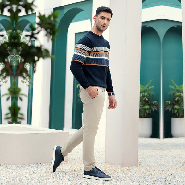 Eminent Men's Full Sleeve Sweaters - Navy Blue