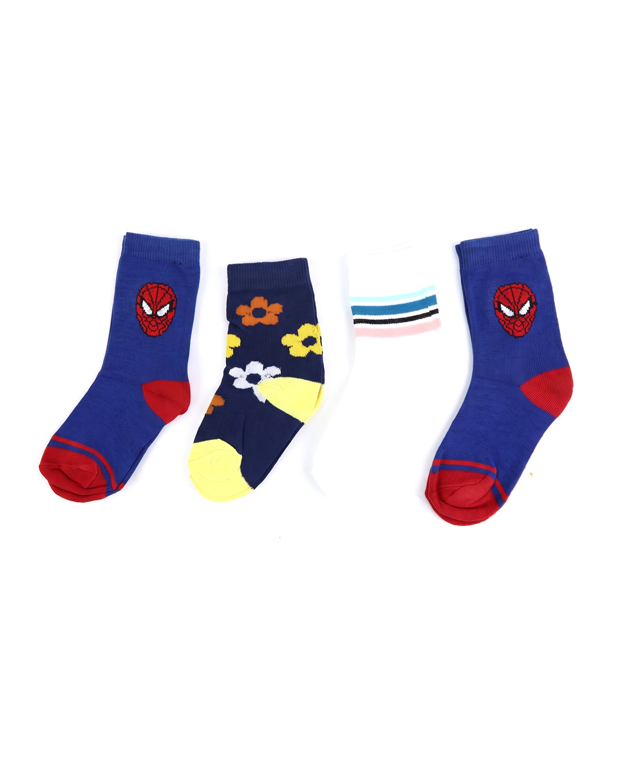Valuables Girls Printed Lycra Socks - 4 Pc